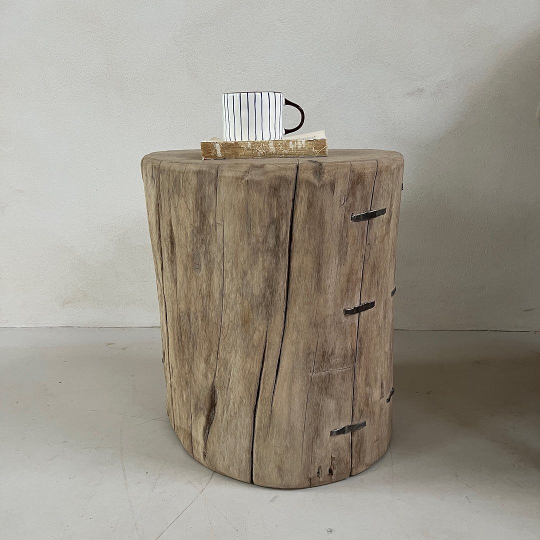 Salvaged Wood Tree Stump Side Tables