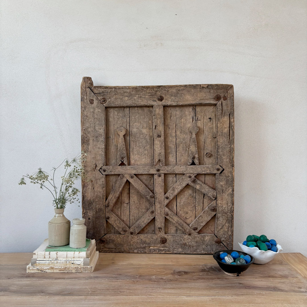 Antique Moroccan granary window artwork