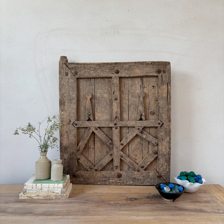 Antique Moroccan granary window artwork