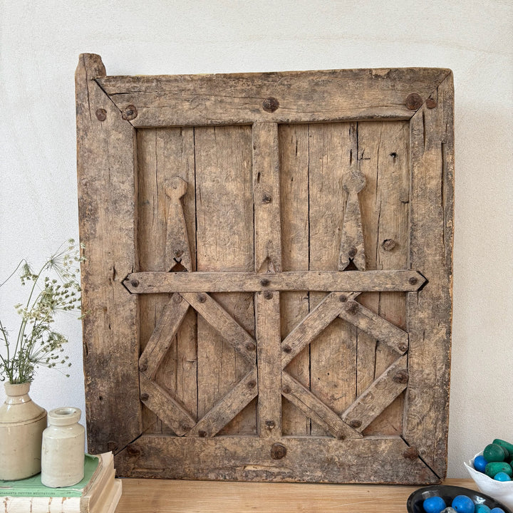 Antique Moroccan granary window artwork