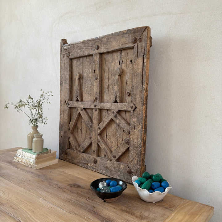 Antique Moroccan granary window artwork