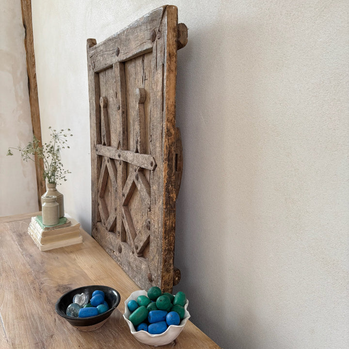 Antique Moroccan granary window artwork