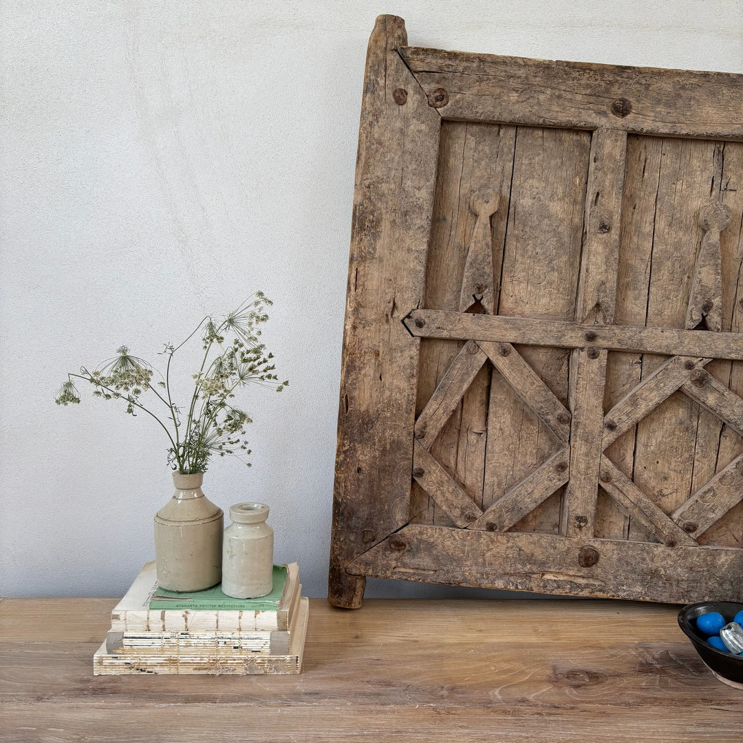Antique Moroccan granary window artwork