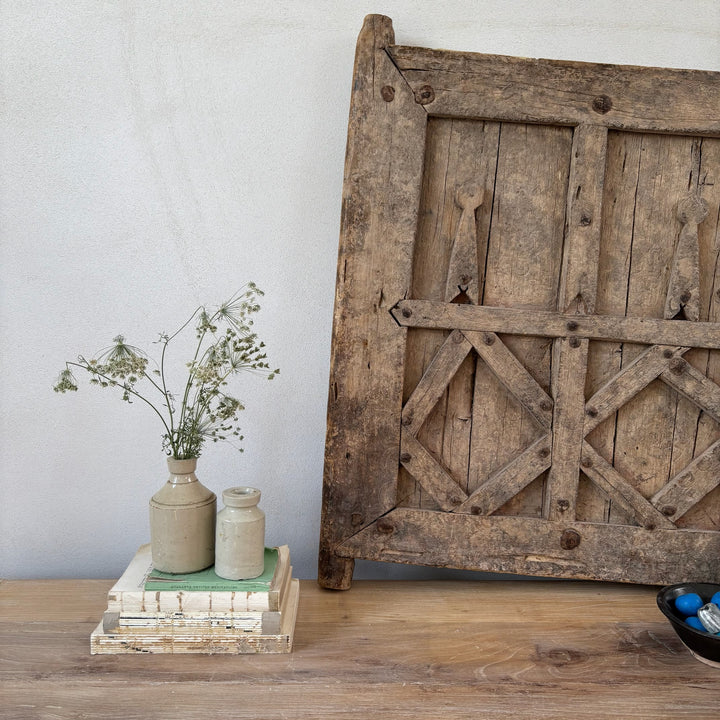 Antique Moroccan granary window artwork