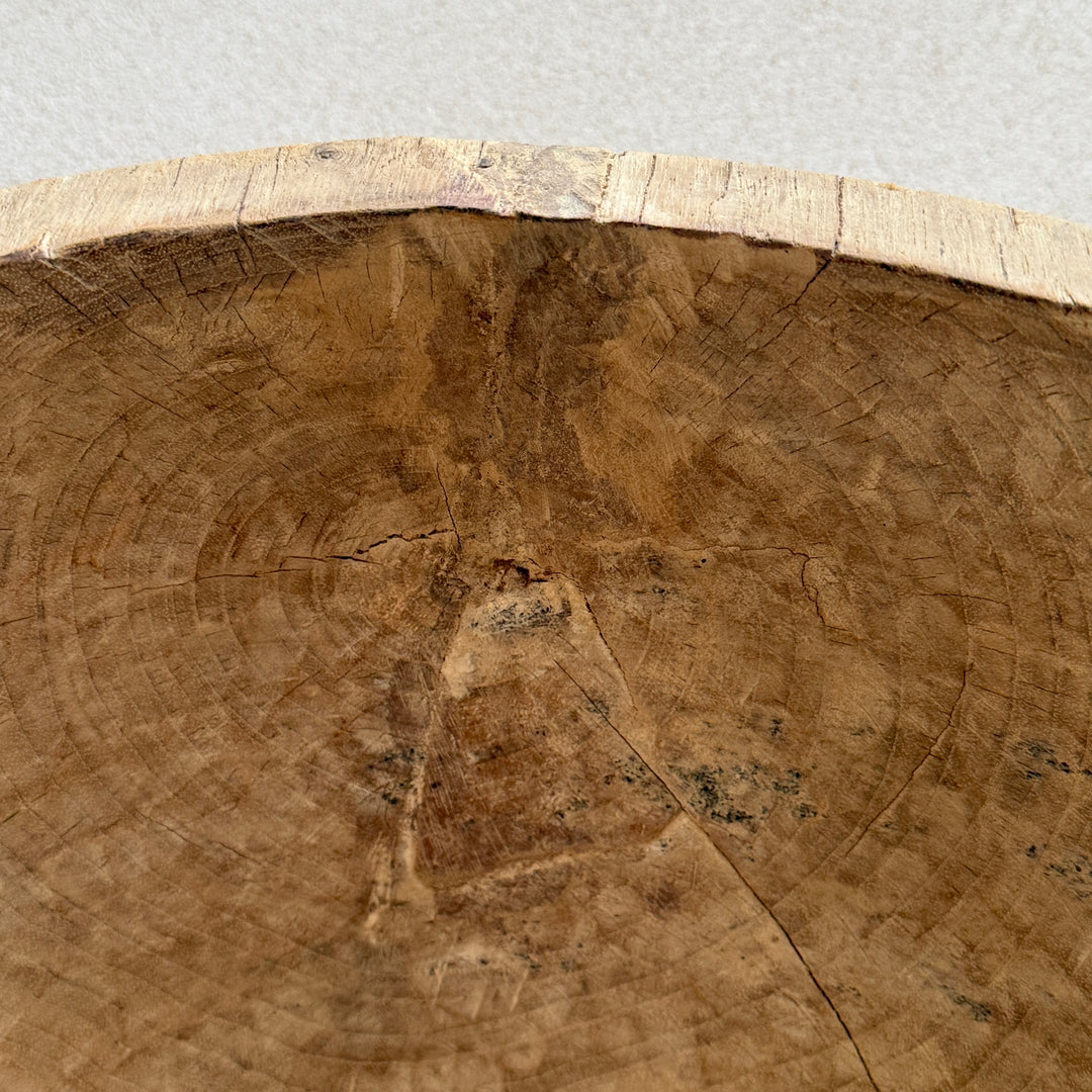 Vintage hand carved wooden dough bowl