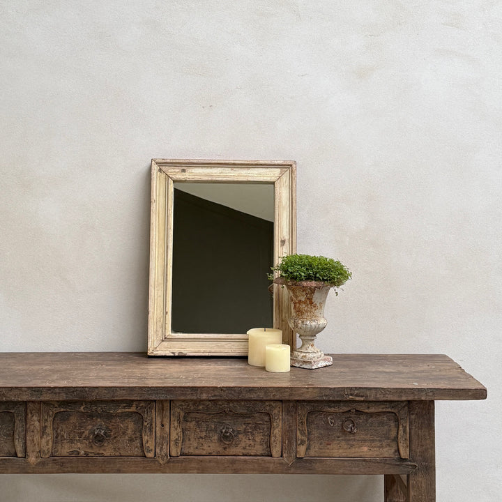 Vintage Reclaimed Architectural Teak Wall Mirror | Belle