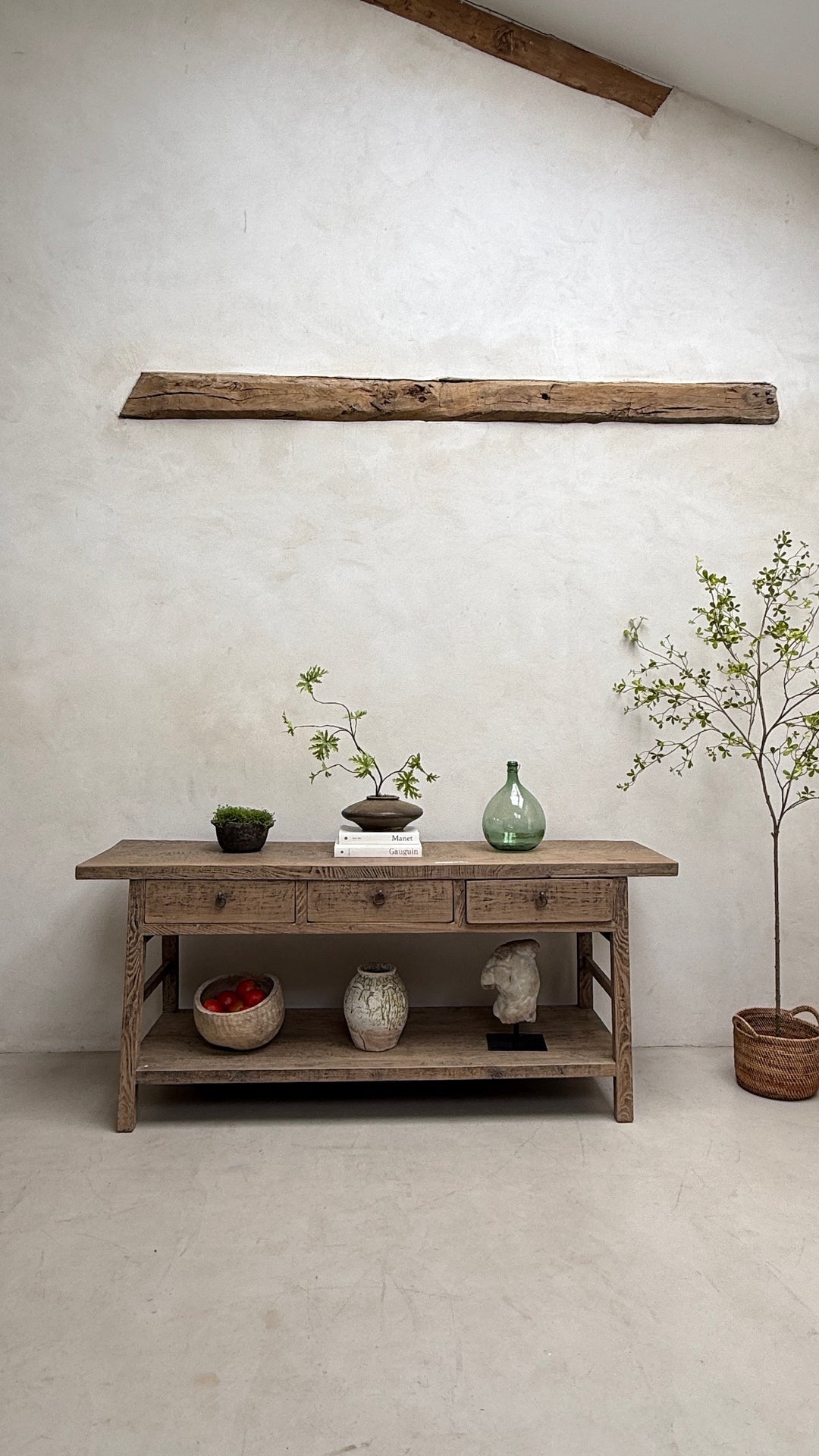 Extra Large Antique Elm Console Table | Bexley