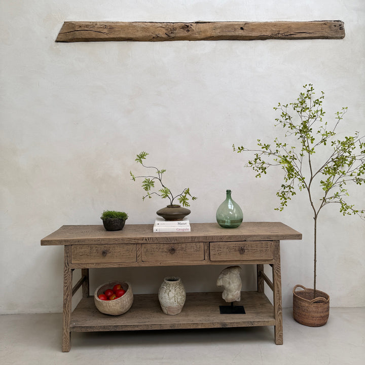 Extra Large Antique Elm Console Table | Bexley