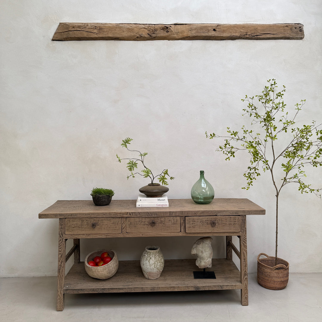 Extra Large Antique Elm Console Table | Bexley