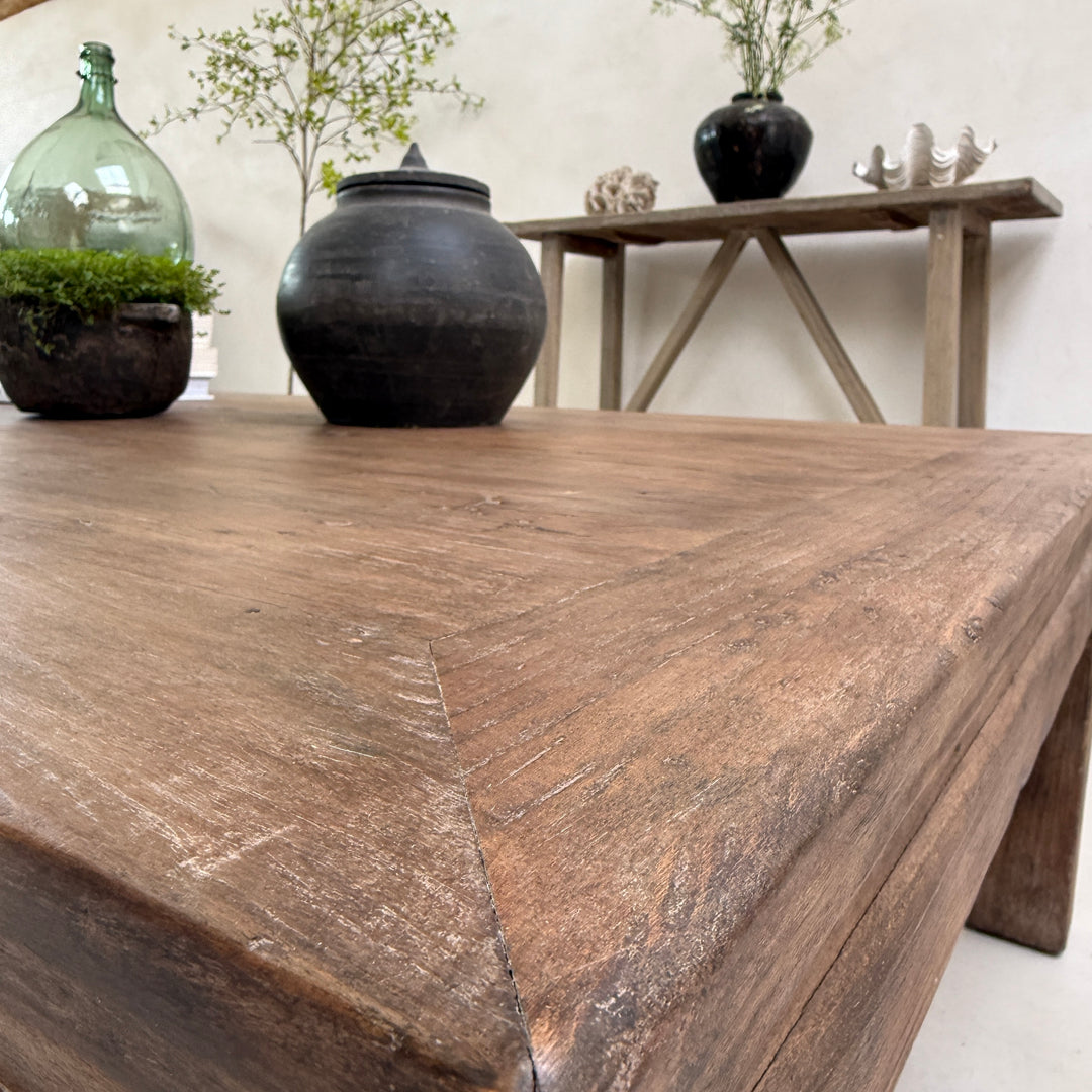 Extra Large salvaged dark wood coffee table | Stow