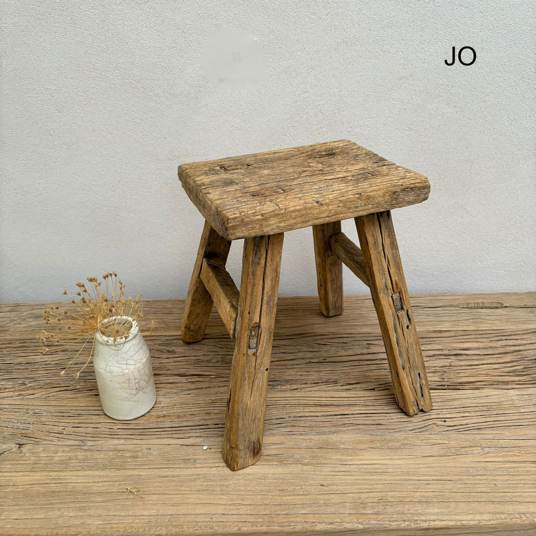 Antique rustic wood footstool (Select from photo)