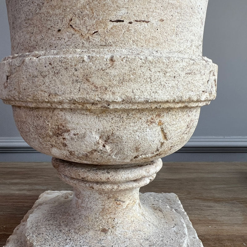 Large Carved Sandstone Urn