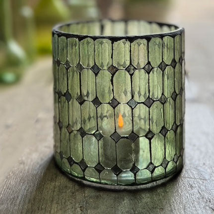 Mosaic Glass Tealight Holder Large