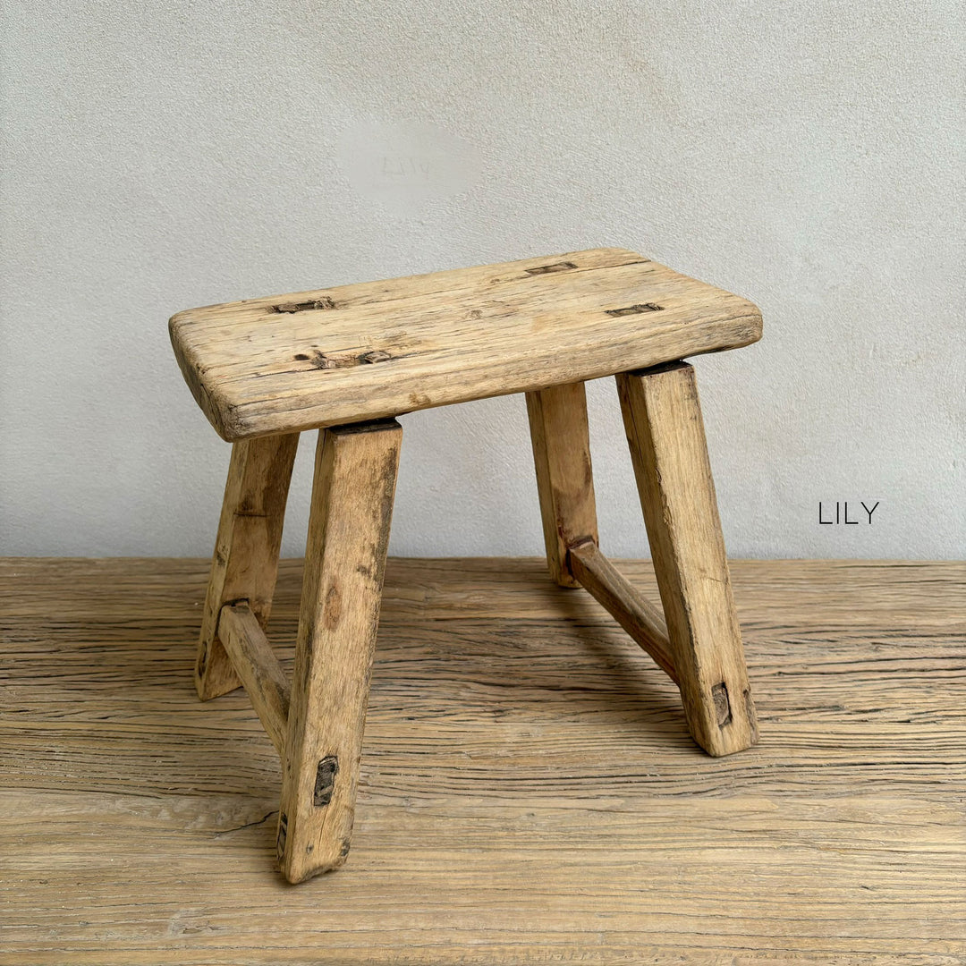 Antique rustic wood footstool (Select from photo)