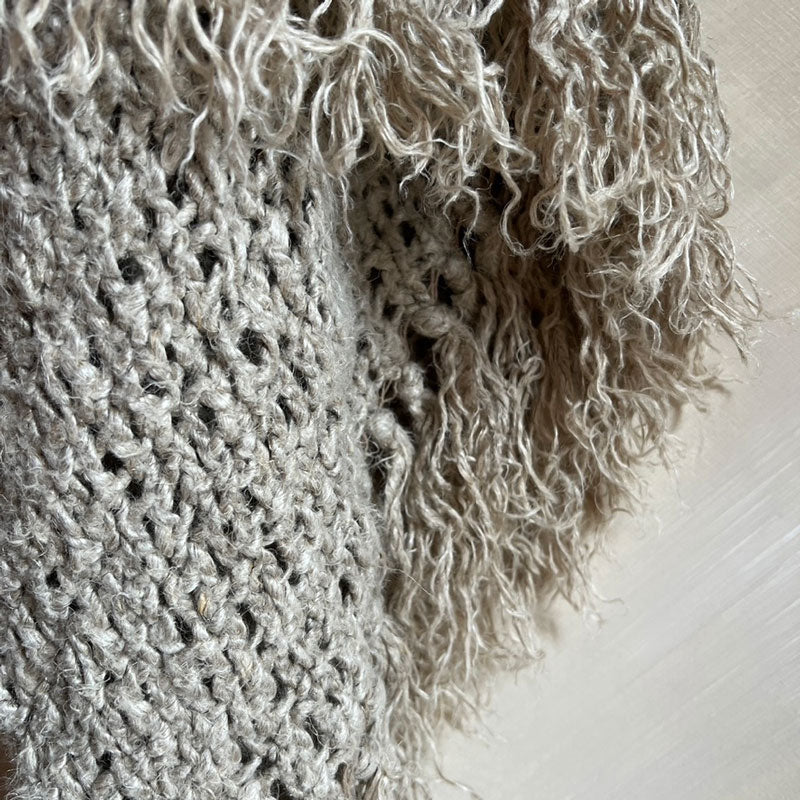 Knitted linen throw 130x170cm