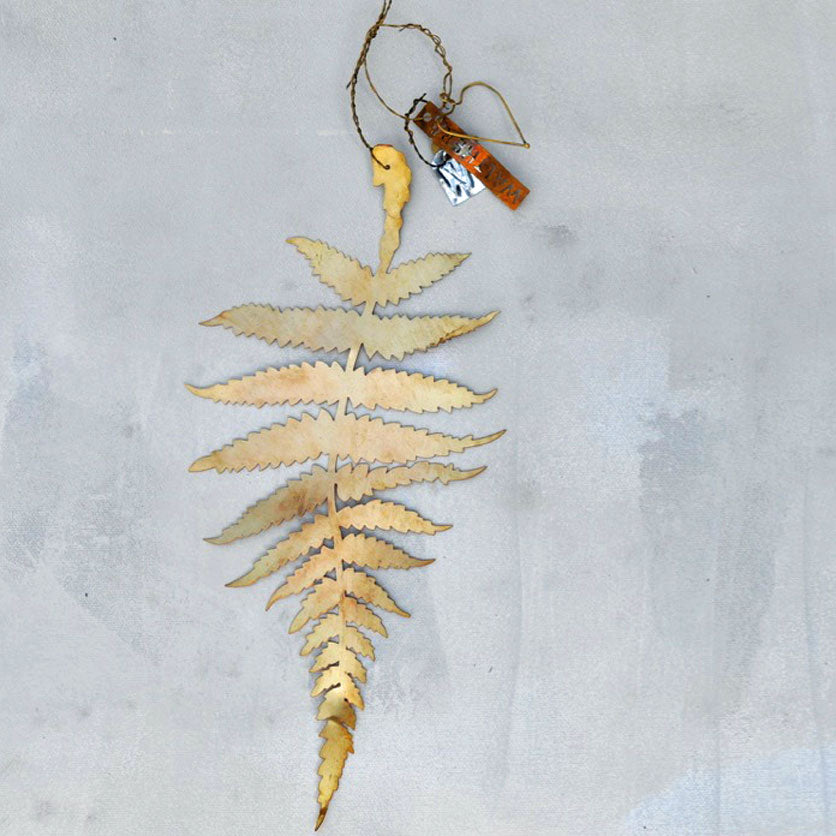 Large fern Christmas decoration Gold
