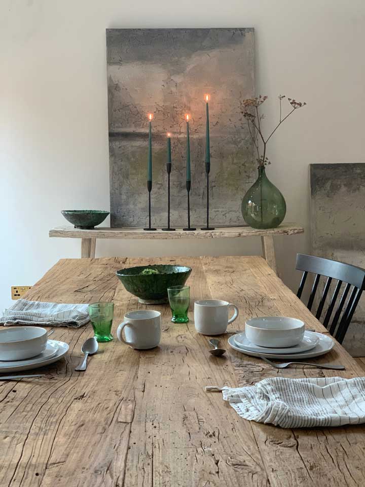 Hand Crafted Salvaged Dining Table in a buckingamshire house