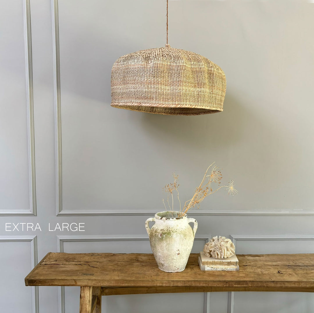 Large hand woven African lampshade