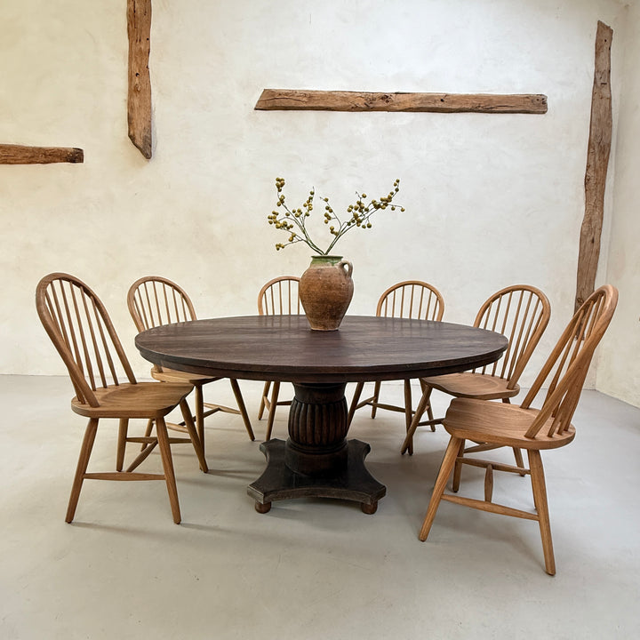 Large Antique Round Dining Table Margaret