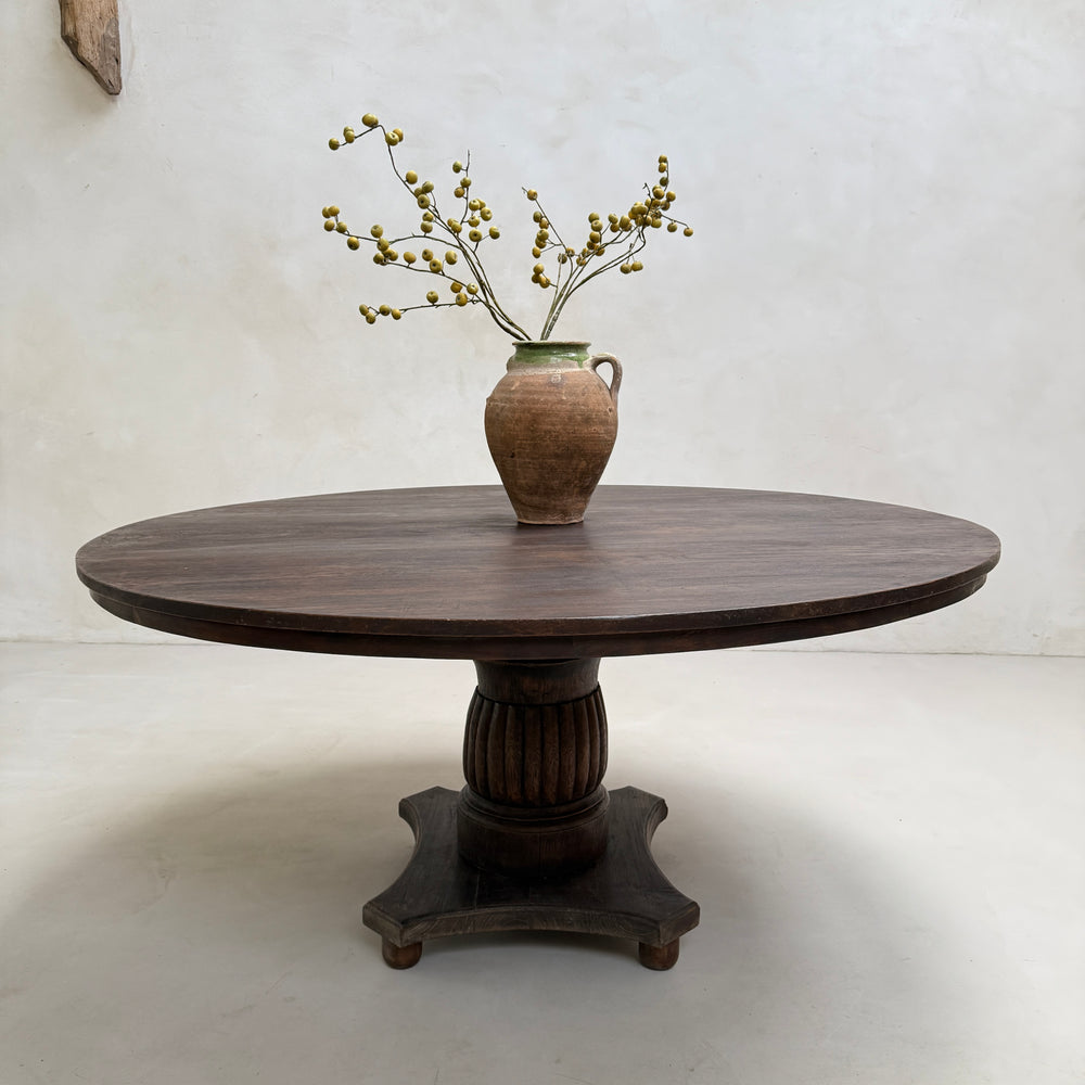 Large Antique Round Dining Table Margaret