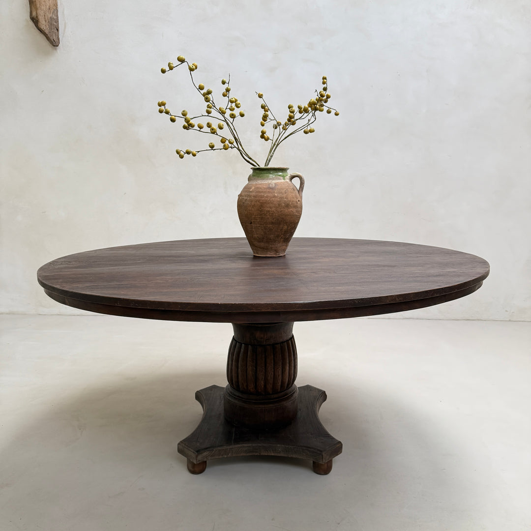 Large Antique Round Dining Table Margaret