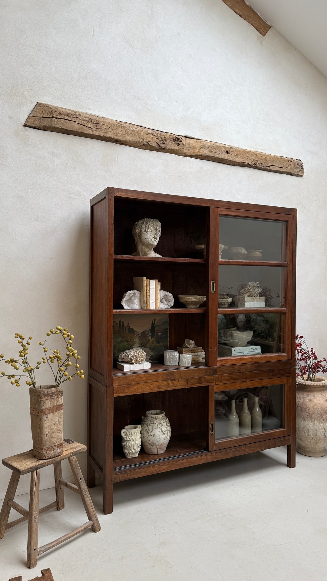 Large Antique School Library Bookcase 