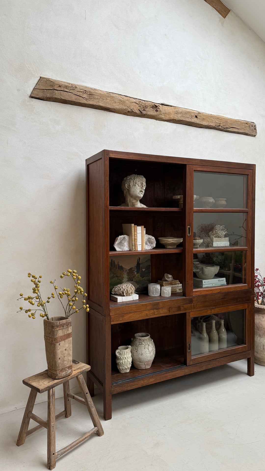 Large Antique School Library Bookcase 