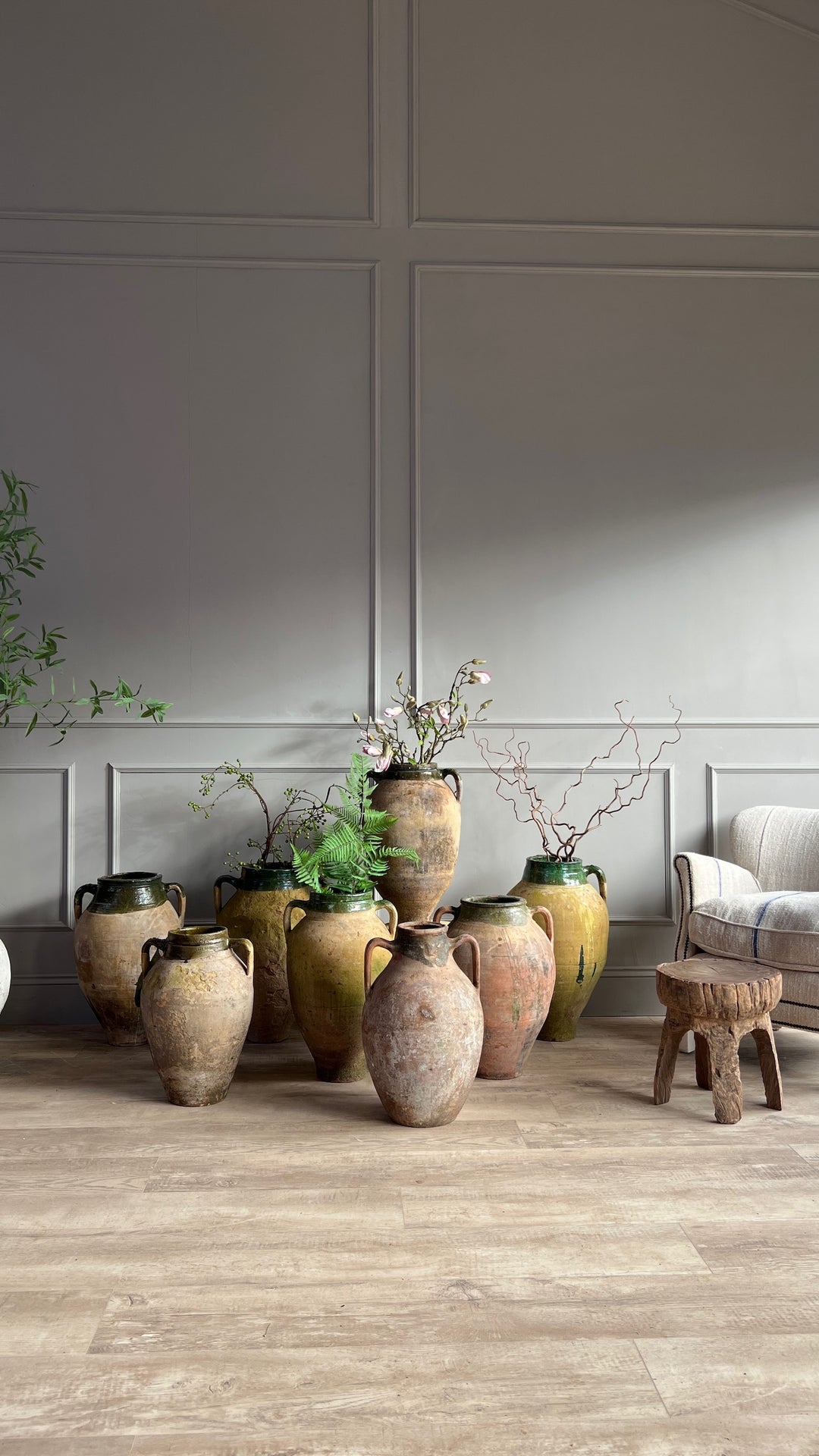 Large Antique Urns | Olive