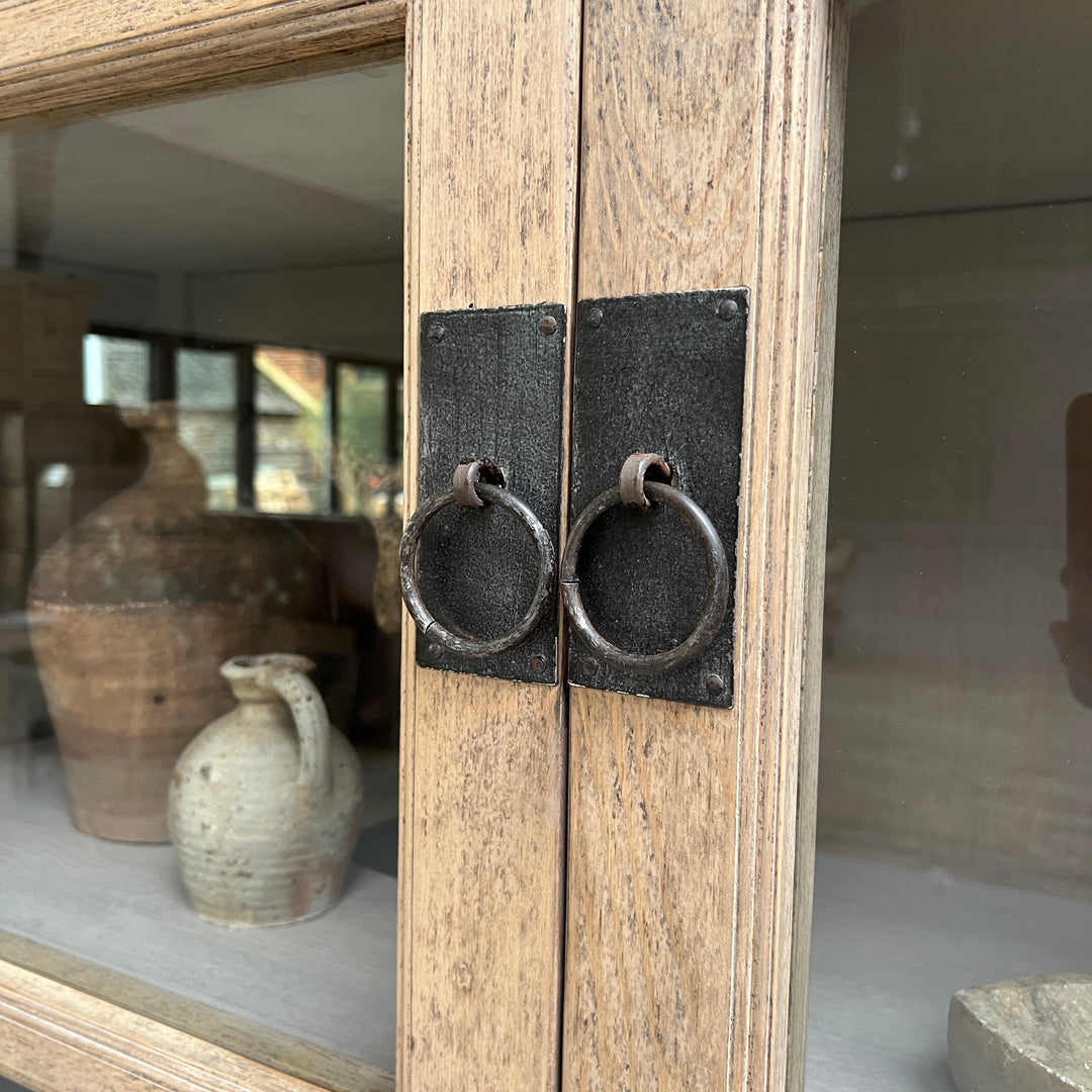 Large Reclaimed Glazed Cabinet Cawthorn handle detail