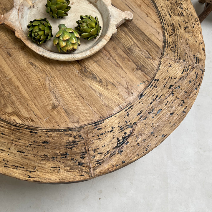 Large Reclaimed wood round coffee table | Abigail