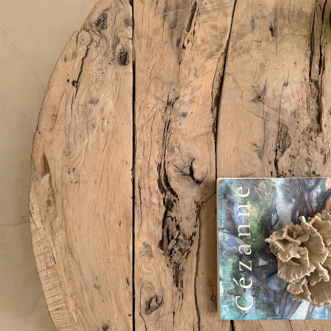 Large Reclaimed wood round coffee table | Abigail