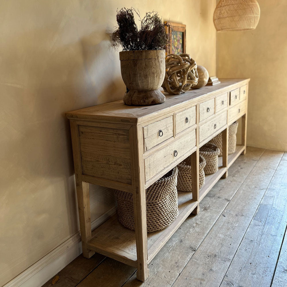 LARGE RUSTIC CONSOLE FALMOUTH side on view