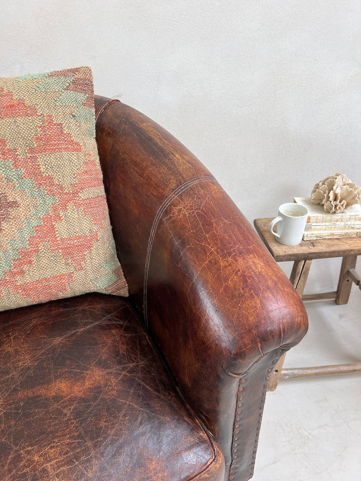 Large Vintage Leather Club Chair