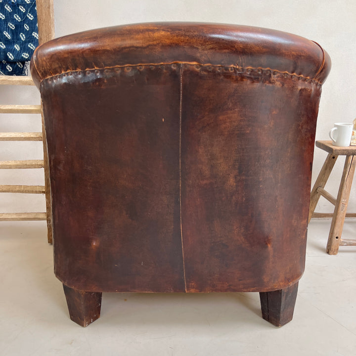 Large Vintage Leather Club Chair