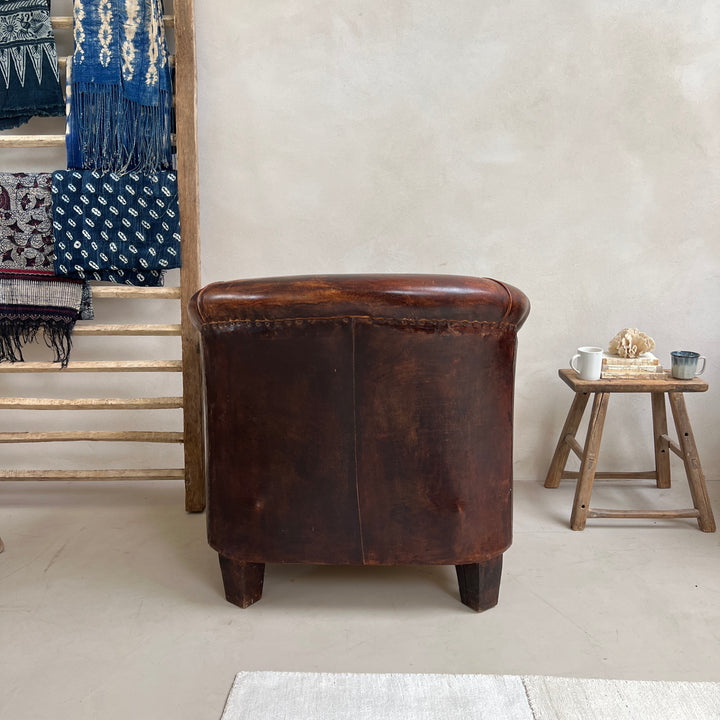 Large Vintage Leather Club Chair