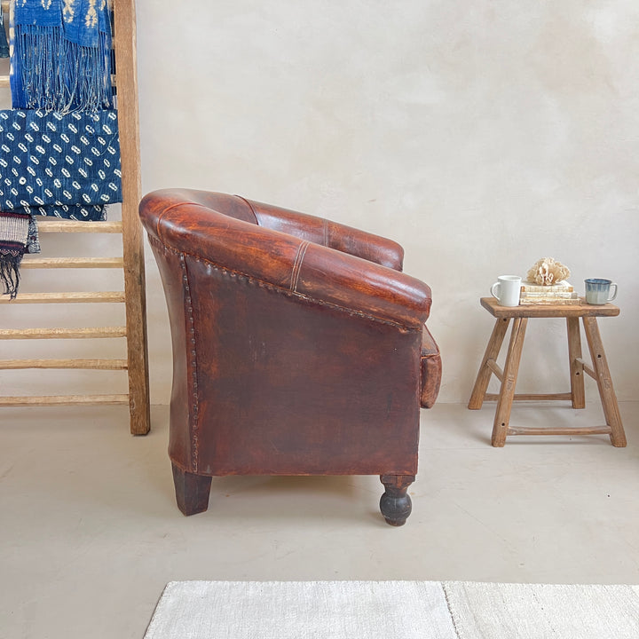 Large Vintage Leather Club Chair