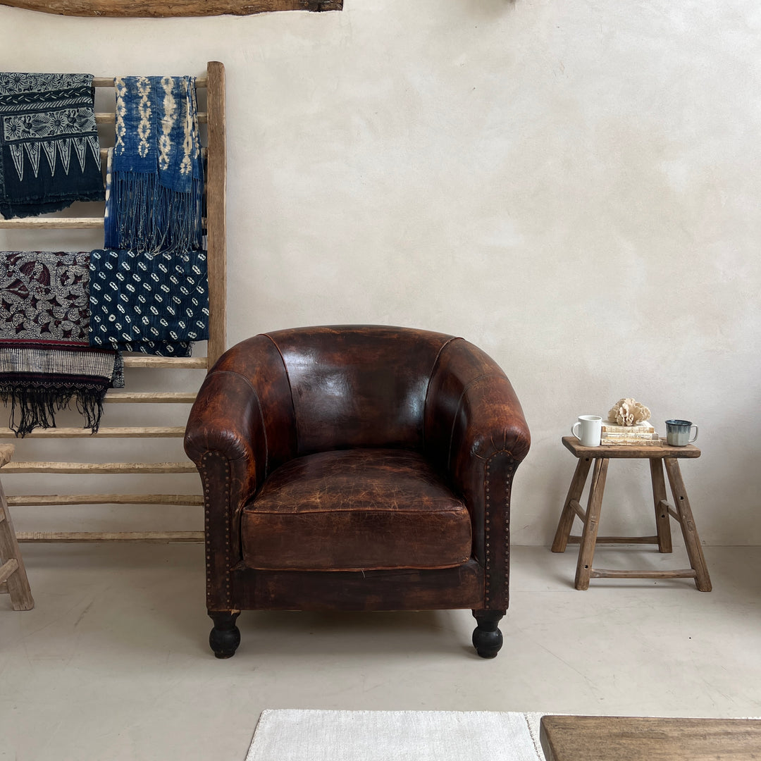 Large Vintage Leather Club Chair