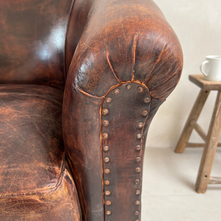 Large Vintage Leather Club Chair