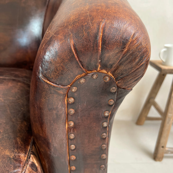 Large Vintage Leather Club Chair