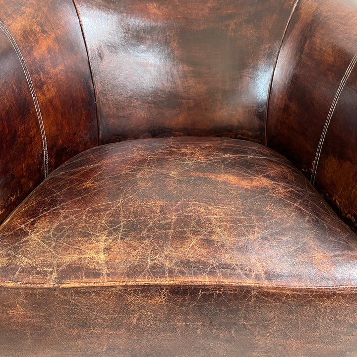 Large Vintage Leather Club Chair