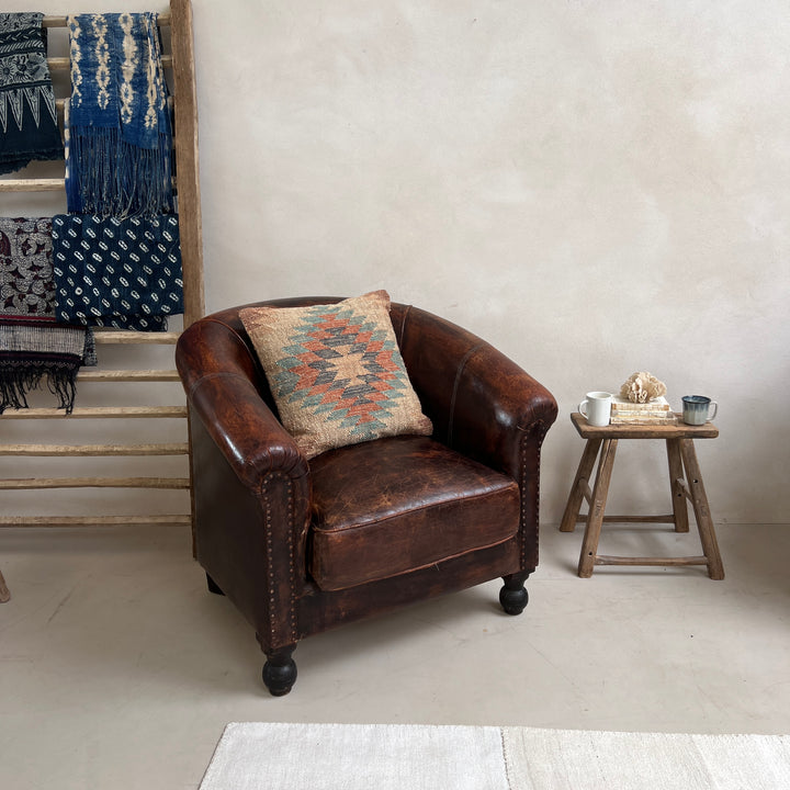 Large Vintage Leather Club Chair