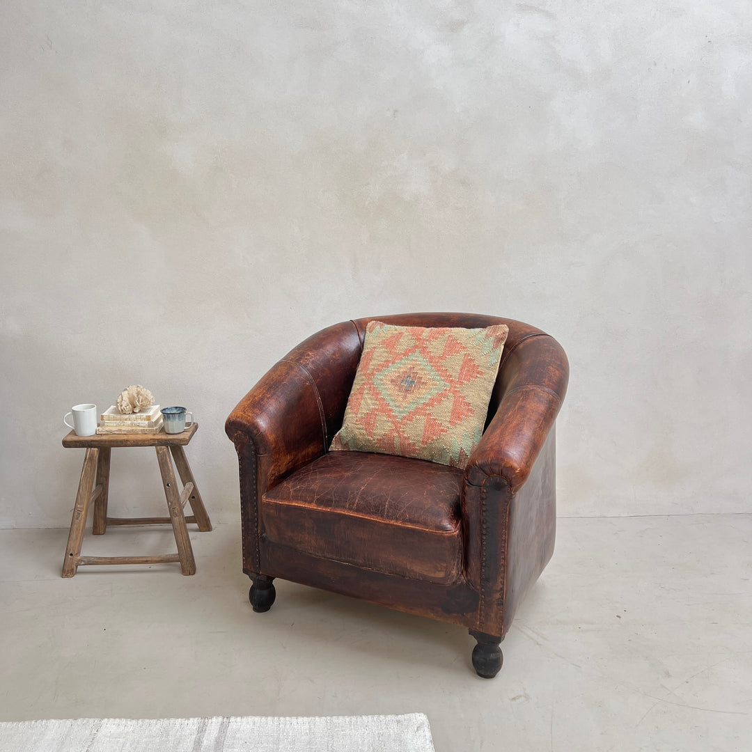 Large Vintage Leather Club Chair