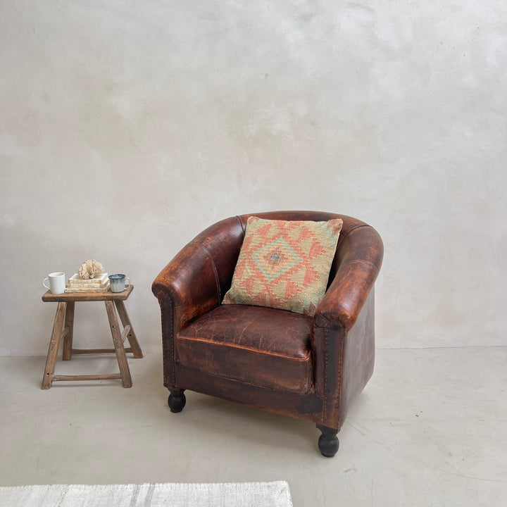 Large Vintage Leather Club Chair