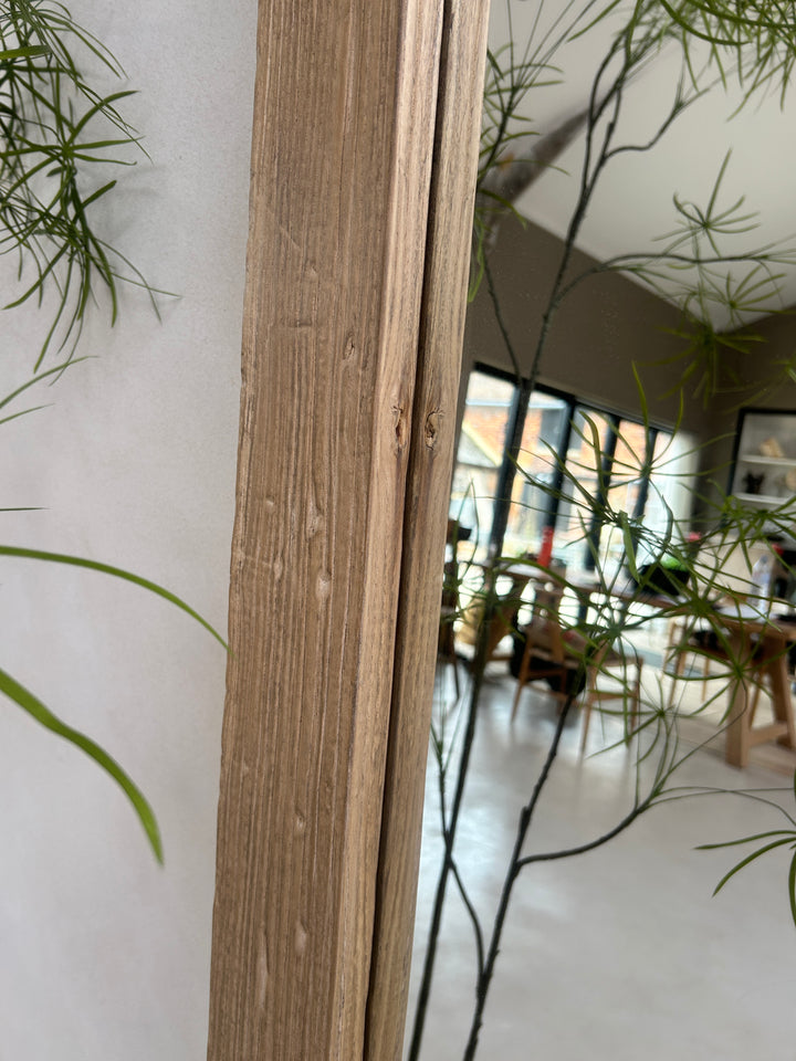 Large rectangular hand-carved elm mirror | Aurelia