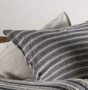 Linen ticking stripe cushion | 50x50 Carla
