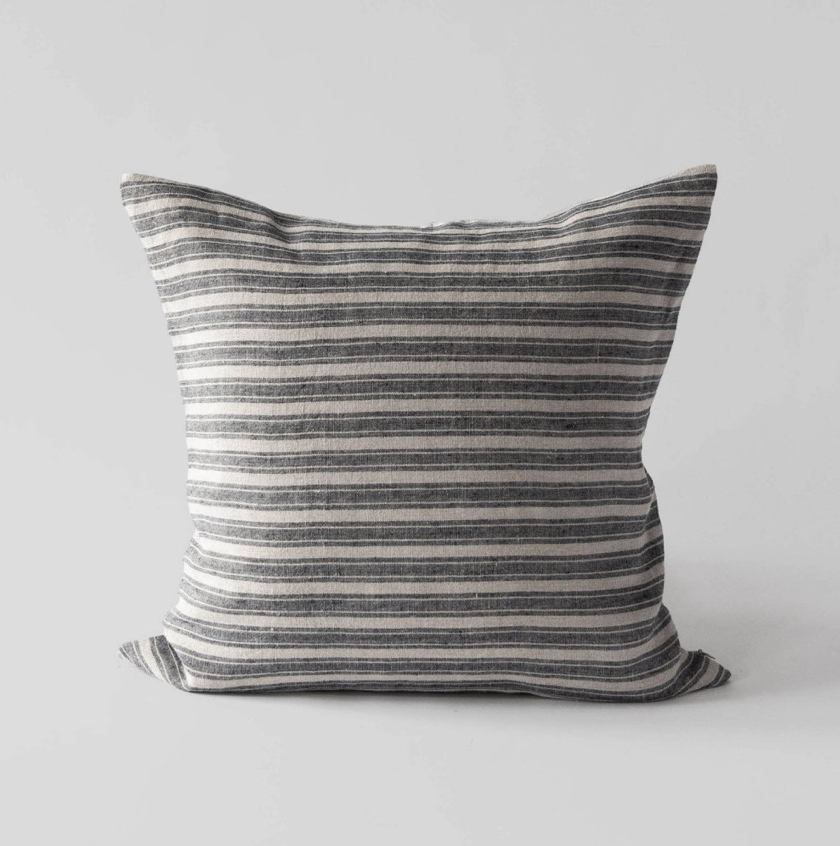 Linen ticking stripe cushion | 50x50 Carla