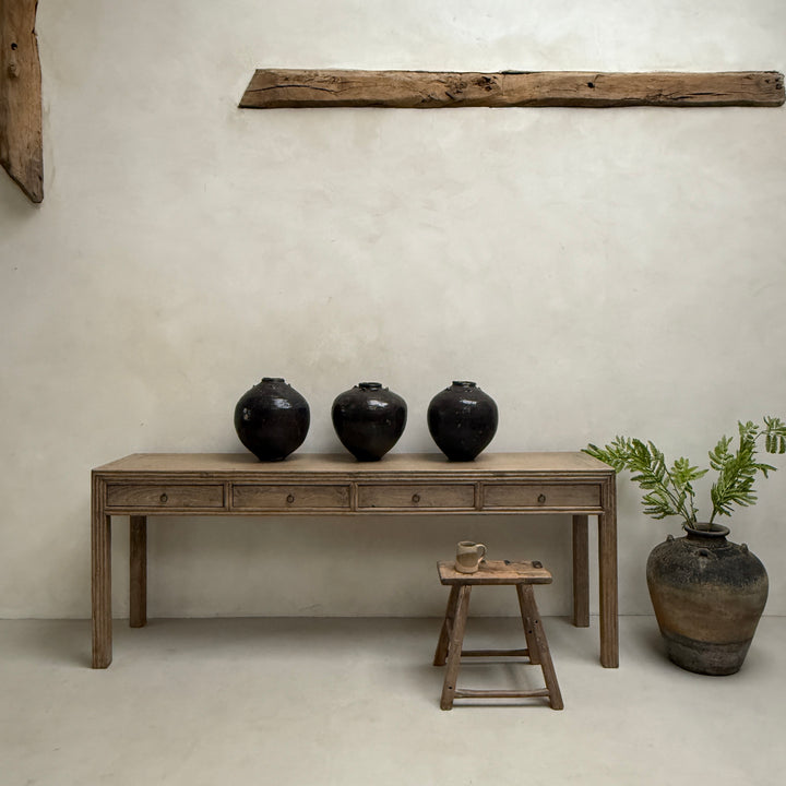 Long Slim Antique Console Table | Brown