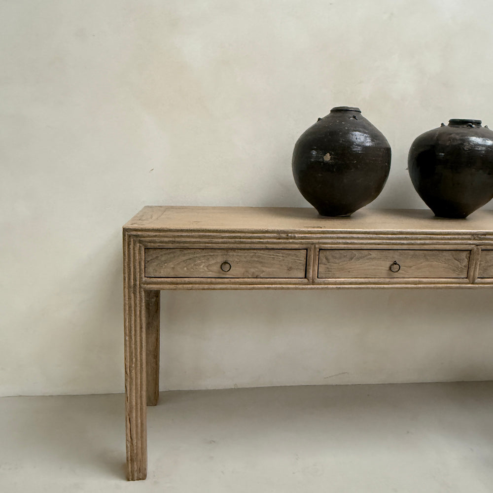 Long Slim Antique Console Table | Brown