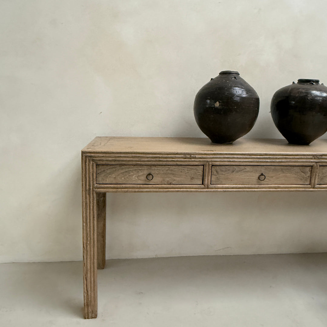 Long Slim Antique Console Table | Brown