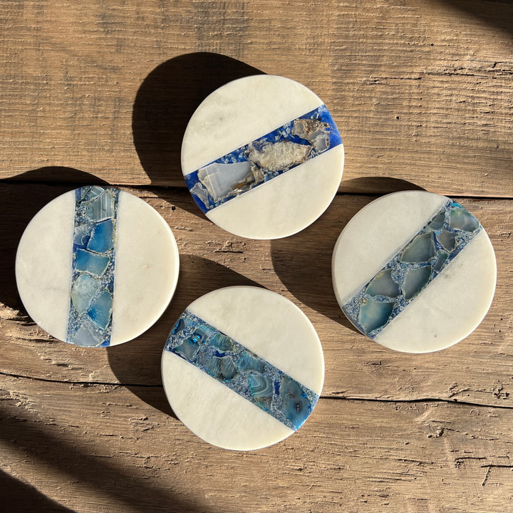 Marble & Agate Coaster Set